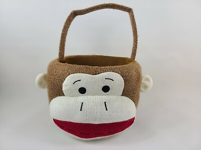 #ad Sock Monkey Authentic Halloween Candy Bucket Basket Tote Kids Carrying C $19.00