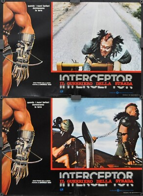 #ad Mad Max 2 THE ROAD WARRIOR 1981 18quot; X 26quot; 4 ITALIAN PHOTOBUSTA MOVIE POSTERS $200.00
