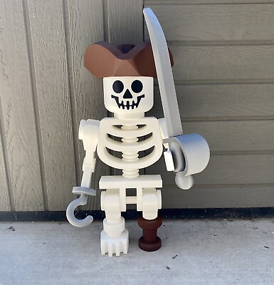 #ad Giant 20” Tall LEGO SKELETON Halloween Figure Pirate Castle Ghost Zombie $89.99