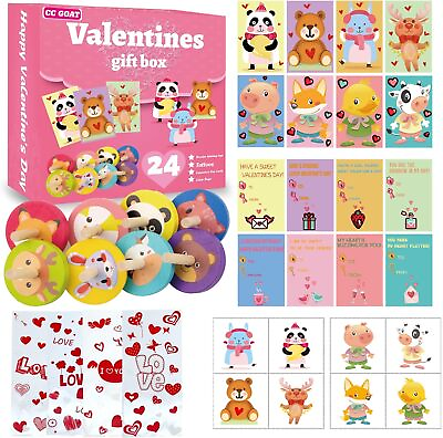 #ad 96PCS Valentines Toys for Class Day Exchange Cards Kids... $18.89