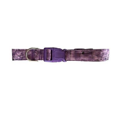 #ad Dog Collar Halloween Purple Spider Spiderweb Quick Release Buckle Handmade $5.75