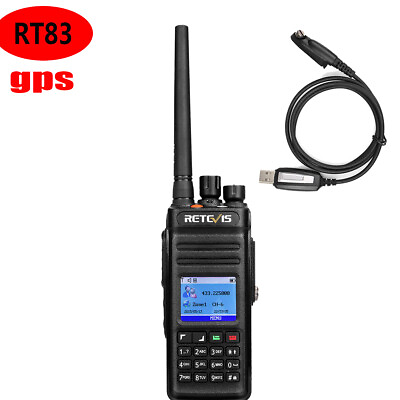 #ad Retevis RT83 DMR GPS Walkie Talkies IP67 UHF400 470MHz 10W TDMA Two Way Radio $139.99