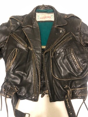 #ad Legend#x27;s of London Authentic Vintage Leather Motorcycle Jacket circa 1980#x27;s $450.00
