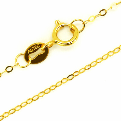#ad 100% Pure 18K Yellow Gold Necklace for Women 18ct Solid Gold ROLO Chain 40 45cm $47.57