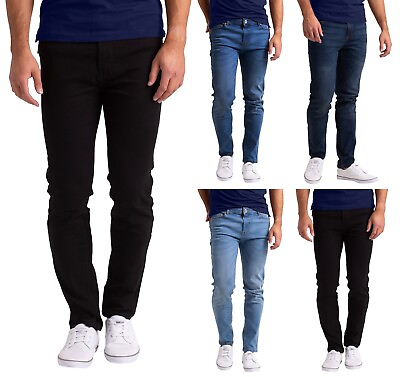 #ad Men#x27;s Slim Fit Jeans Skinny Straight Denim Pants $22.99