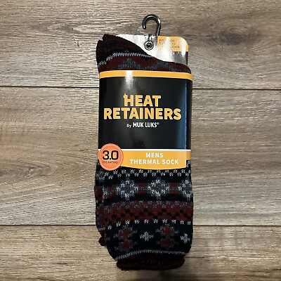 #ad Heat Retainers by Muk Luks Thermal Insulated Socks Shoe SZ 10 13 Fair Isle $14.99