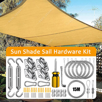 #ad Sun Shade Sail Hardware Kit Garden Patio Awning Canopy Waterproof Cover Outdoor $6.89