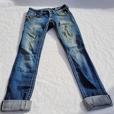 #ad Miss Me Straight Jeans Womens Blue Size 25 Hot Style Distress $45.89
