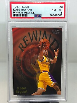 #ad 1997 98 Fleer Kobe Bryant Rookie Rewind #3 PSA 8 $35.00