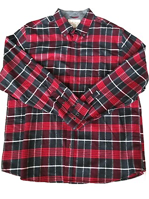 #ad Weatherproof Original Vintage Men Red Flannel ButtonDown Collar New w o Tags XXL $29.88