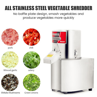 #ad 110V Electric Vegetable Chopper Stainless Steel Cutter Commercial Food Processor $142.49