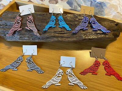 #ad Parrot Bird Dangle Earrings Custom 3D Printed Lightweight Free Shipping $12.99