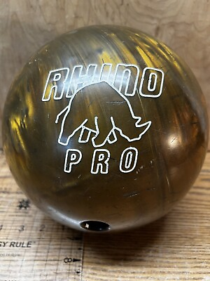 #ad VTG Brunswick Rhino Pro Bowling Ball 12.5 Pd Drilled Gold Pearl Bowling Ball USA $47.99