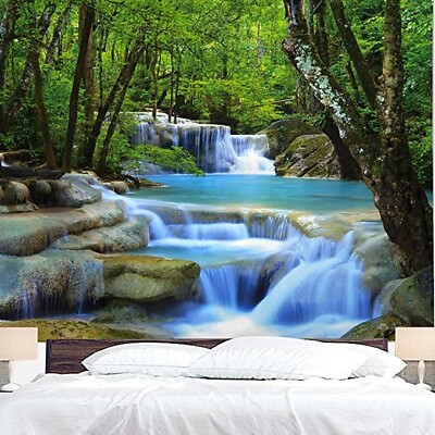 #ad Wall Tapestry Natural Waterfall Tree Tapestry 90.6quot; x 59.1quot; $16.24