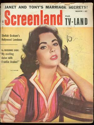 #ad SCREENLAND MARCH 1960 LIZ TAYLOR COVER HOT DICK CLARK G $29.75