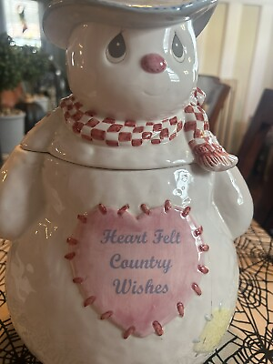 #ad Precious Moments Snow Man Cookie Jar No Box Has A Few Chips But No Major Damages $70.00