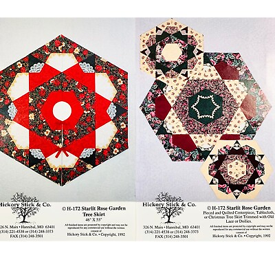 #ad Tree Skirt Pattern Centerpiece Tablecloth Pattern Starlit Rose Garden 3 Patterns $7.99