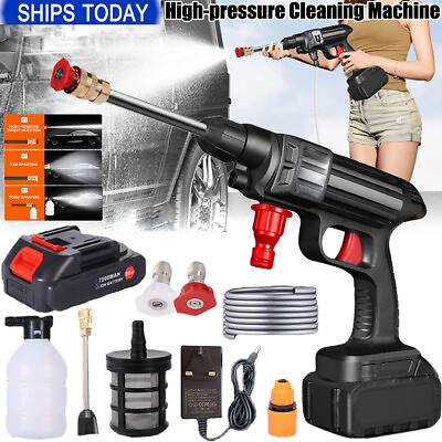 #ad Electric Cordless High Pressure Washer Portable Power Cleaner Kit With 2 Nozzle $34.98