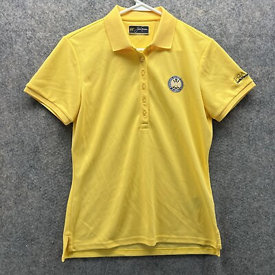 #ad Jack Nicklaus Polo Shirt Women Small Ladies Yellow PGA National Golf Golfer Logo $26.80