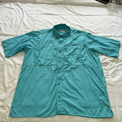 #ad World Wide Sportsman Men#x27;s Shirt Short Sleeve XL Fishing 2 Pockets Vented Teal. $8.97