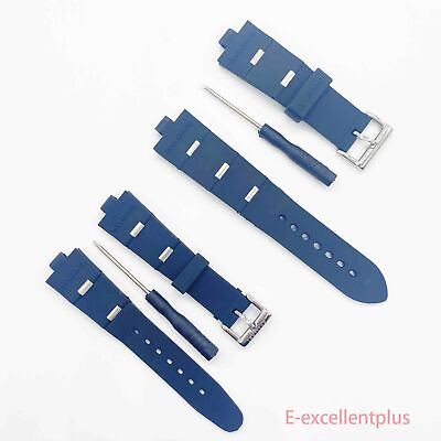 #ad New Black Silicone Rubber Watch Strap Band Fits For Bvlgari Diagono W Tool US $20.55
