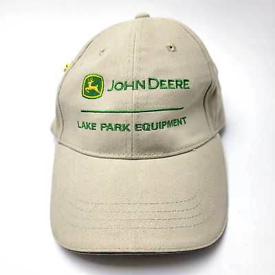 #ad John Deere Lake Park Equipment Hat Cap Beige New Strapback Bg20D $12.99