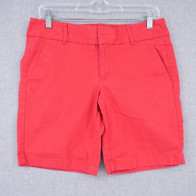 #ad J. Crew Shorts Womens Size 4 Red Flat Front Chino Casual Preppy Pockets Stretch $14.99