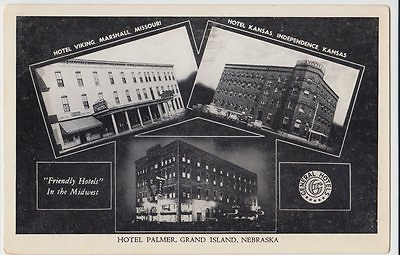 #ad Old GRAND ISLAND Nebraska Nebr Postcard Hotels 3View FRIENDLY N1 $3.00