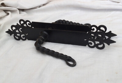 #ad French Vintage Door Lever Handle Wrought Iron Knob Gothic Castle Knob Black Set $89.99