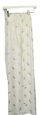 #ad Torrid Size 2 Swim Cover up Sheer Pants White Gold Foil Pineapple Swim Cruise $39.99