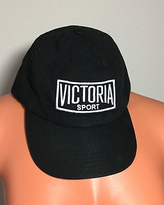 #ad NEW VICTORIAS SPORT BLACK HAT ONE SIZE ADJUSTABLE STRAP BASEBALL CAP #5637 $19.97