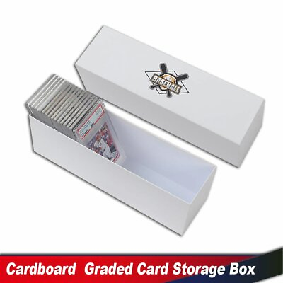 #ad New Graded Card Storage Holder Container Box Holds 50 55 Graded Cards White $11.09