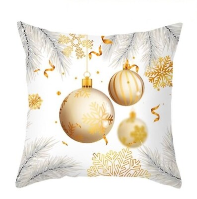 #ad Christmas Cushion Cover Merry Christmas Decorations For Home 45cm X Mas 1Pc New $24.24