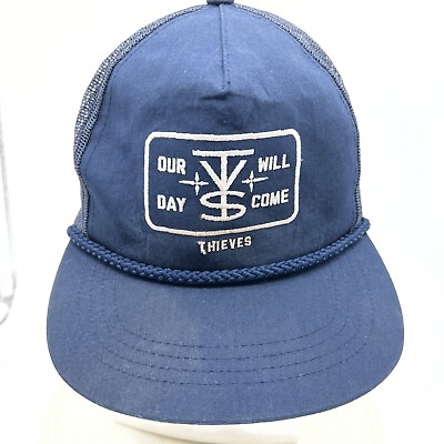 #ad Our Day Will Come Thieves Adult Trucker Hat Cap Blue White Logo Mesh Back $16.99