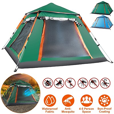 #ad 4 5 Persons Tent Foldable Tent Climb Tent WaterproofWindows for Outdoor Camping $52.99