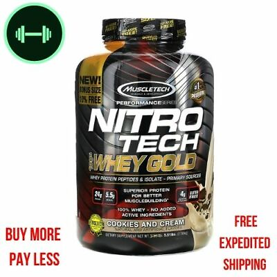 #ad Muscletech Nitro Tech 100% Whey Gold Cookies and Cream 5 lbs NEW LOOK $78.40