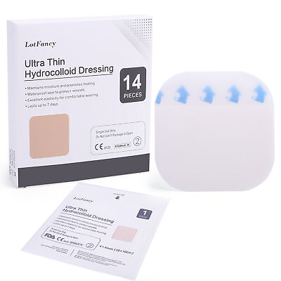 #ad 14PCS box Hydrocolloid Dressing 4quot; X 4quot; Ultra Thin Wound Dressing Pads Patches $12.99