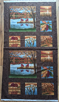 #ad Autumn Reflections Holly Taylor Moda Fabric Panel 23x44 #6710 $7.99