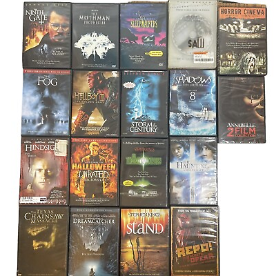 #ad Lot of 18 Pre Owned DVDs HORROR Movies 3 Of Them Multiple Disc Movie DVDs $18.95