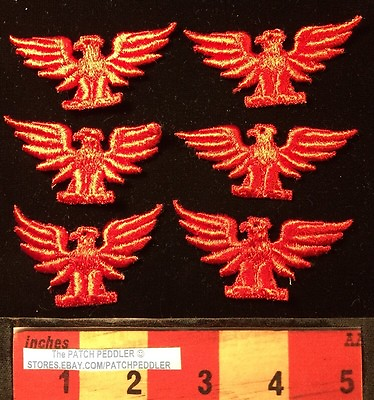 #ad RED Eagle Patch Lot Of 6 American Bald Eagle Bird Emblem Of USA. 2 1 4quot; 00Z3 $5.09