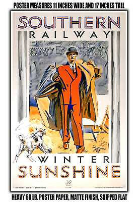 #ad 11x17 POSTER 1932 Southern Railway Winter Sunshine $16.16