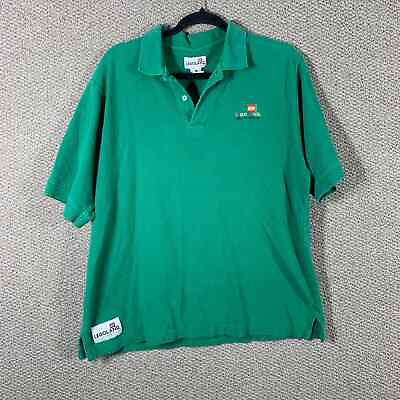 #ad Legoland California Mens Polo Shirt Size Large Green Short Sleeves Workwear $34.99