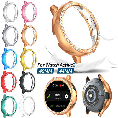 #ad For Samsung Galaxy Watch Active 2 40mm 44mm PC Bling Diamond Bumper Case Cover $5.88
