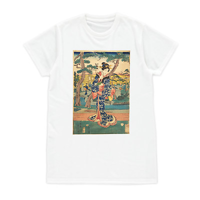 #ad Japanese Ukiyo e T Shirt Woodblock Art Hiroshige Geisha Womens Mens Printed Tee GBP 14.99
