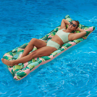 #ad Green Hydro Comfort Inflatable Water Mat Unisex Adult Pool Float W Soft Pillow $24.36