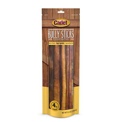 #ad Cadet Large Bully Sticks Large 4 Count Easy To Digest High Protein Low Fat $22.78
