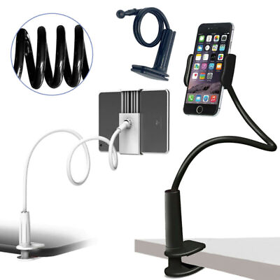 #ad Universal Lazy Mobile Phone Gooseneck Stand Holder Flexible Bed Desk Table Clip $7.99