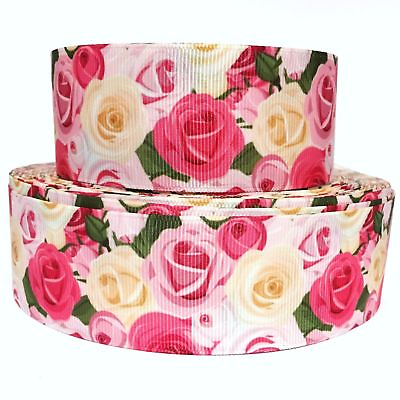 #ad GROSGRAIN RIBBON 5 8quot; 7 8quot;1.5quot;3quot; Flowers Roses Mother#x27;s Day Printed $4.85