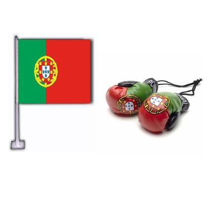 #ad PORTUGAL CAR FLAG amp; MINI BOXING GLOVES EURO WORLD CUP SHIPS FROM USA $24.95