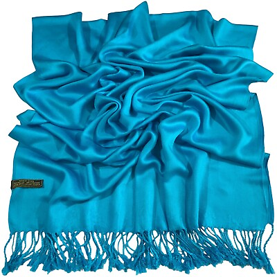 #ad Deep Sky Blue Solid Color Design Shawl Pashmina Scarf Wrap Stole CJ Apparel NEW $15.99